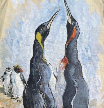 Jean de La Fontinelle (1900-1974) - Manchots royaux -, Antiek en Kunst