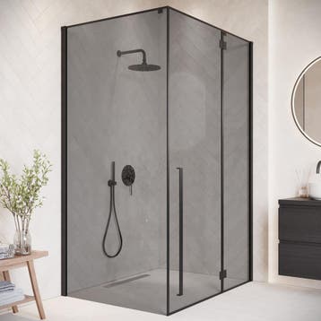 Douchecabine Vancouver 90 x 120 x 190 cm Zwart Rookglas, Verzenden, Nieuw, Douche