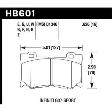 Hawk 10-11 Infiniti FX50 / 09-10 G37 / 09-10 Nissan 370Z, Ophalen of Verzenden, Nieuw