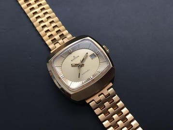 Edox - Automatic Square Gold Plated 18k New Old Stock -, Nieuw