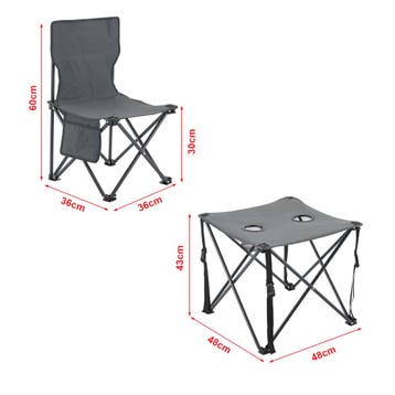 Tuinset Banzi 3-delig campingset opvouwbaar grijs casa.pro, Verzenden, Nieuw