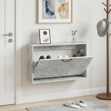 vidaXL Wandgemonteerde Schoenkast HOORN 71 x 17 x 43 cm, Verzenden, Nieuw