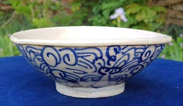 Antiek Chinees blauw-wit provinciaal porseleinen kom –, Antiek en Kunst