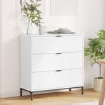 vidaXL Dressoir met lade Wit 79,5 x 33 x 82 cm Bewerkt hout, Verzenden, Nieuw, Overige houtsoorten, Minder dan 50 cm