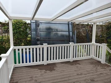 Kunststof Hekwerk Terras Bordes overkapping chalet woonwagen, Nieuw, Kunststof