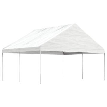 vidaXL Prieel met dak 4,46x5,88x3,75 m polyetheen wit, Verzenden, Nieuw