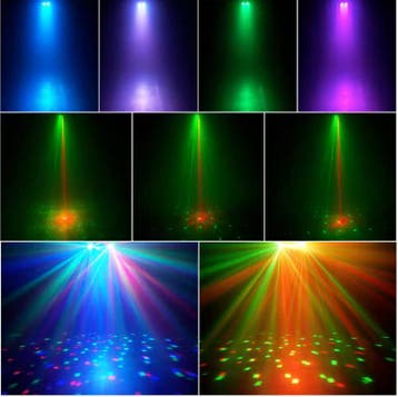 Mini DJ Effect Licht 5-in-1 RGB Strobe Laser Remote, Verzenden, Nieuw