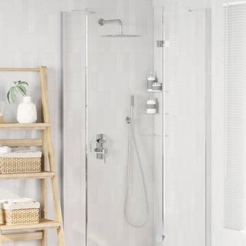 vidaXL Verborgen Douche Systeem (Rond) zilver RVS 201, Verzenden, Nieuw