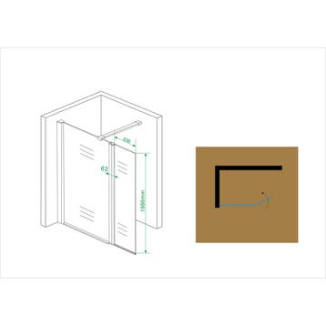 Wiesbaden Comfort Zijwand Draaibaar - 400x2000x10mm - NANO -, Ophalen of Verzenden, Nieuw, Glas