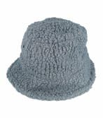 Bucket Hat Hoedje – Teddy Stof – One Size – Blauw, Nieuw