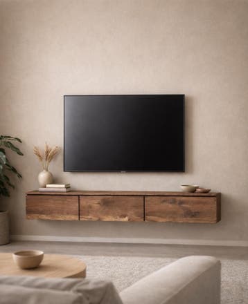 Notenhouten tv-meubel Oliva | Maatwerk Mogelijk | SALE -10%, Japandi, sad beige, Met klep(pen), Nieuw, Ophalen of Verzenden