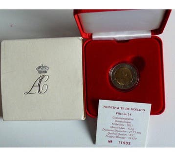 Monaco. 2 Euro 2011 Mariage Princier (Zonder minimumprijs)