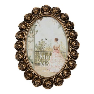 Fotolijst ovaal rozen hars goud 15x2,3x20cm, Verzenden, Nieuw