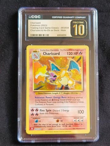 Pokémon - 1 Graded card - Charizard 003/034 Foil - CGC 10 -, Nieuw