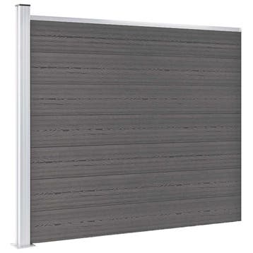 vidaXL Schuttingpaneel 175x146 cm HKC grijs, Verzenden, Nieuw, Kunststof, 1 tot 2 meter