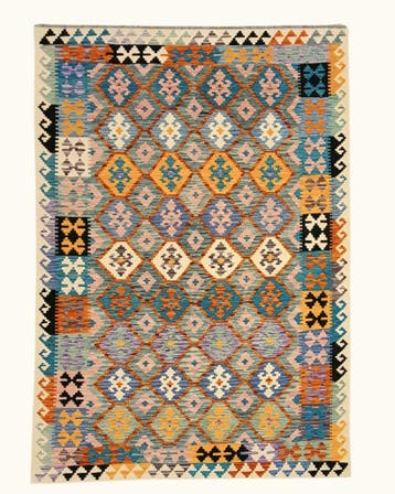Kelim tapijt Afghan perzisch 291x203 wollen vloerkleed, Blauw, 200 cm of meer,  Perzisch tapijt kelim killim wollen vloerkleed handgeknoopt 
