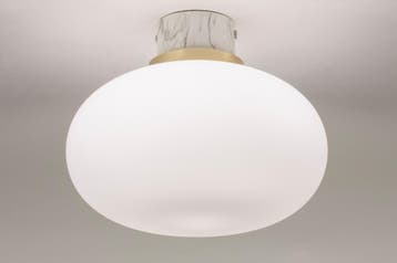 Rietveld Plafondlampen - Wit, Grijs, Goud, Marmer - Glas, Me, Verzenden, Nieuw