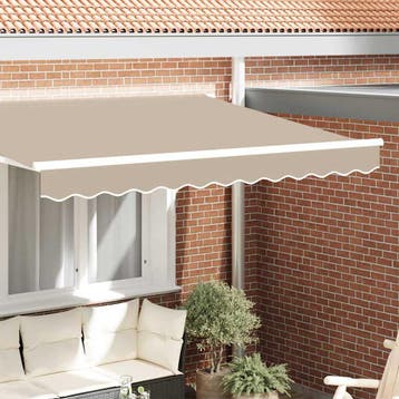 vidaXL Vervangende markies volant Beige 3 m Polyester, Tuin en Terras, Zonneschermen, Verzenden, Nieuw