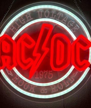 No reserve-High Voltage AC DC Rock and Roll Led Neon met