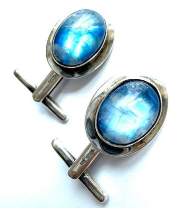 Zilver, Vintage 925 sterlingzilver Regenboog maansteen