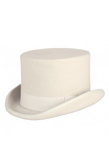 Luxe Hoge Hoed Wit Hoog Model 61 100% Wol Heren Man Gebroken, Ophalen of Verzenden, Nieuw