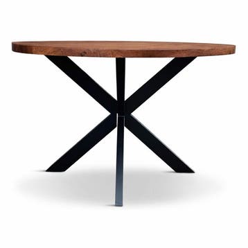 Eettafel Oscar Rond Ø140cm Mango Walnoot, Ophalen of Verzenden, Nieuw