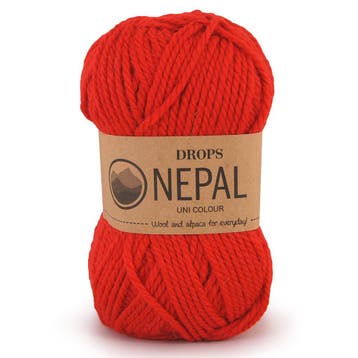 DROPS Nepal Uni Colour - 3620 rood - Wol Garen, Ophalen of Verzenden, Nieuw