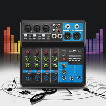 5-Kanaals Audio Mixer met 48V Fantoomvoeding, Bluetooth 5.0, Verzenden, Nieuw