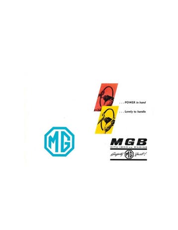 1962 MG MGB BROCHURE ENGELS, Nieuw, Author