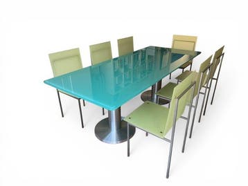 Edra - Massimo Morozzi - Eettafel (8) - Neolithisch - Glas,, Antiek en Kunst