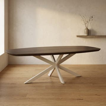 Deens ovale eettafel Madison Bruin Poot Zand Mangohout 240, Ophalen of Verzenden, Nieuw
