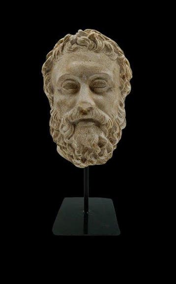 sculptuur, Testa Marco Aurelio - 33 cm - marmerpoeder, Antiek en Kunst