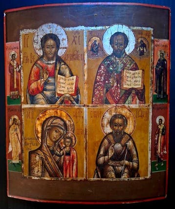 Icoon - Moeder Gods, Christus Pantokrator, Moeder Gods van