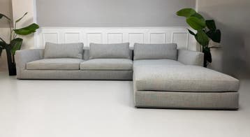 B&B Italia Richard Sofa Grijs Showroommodel, Ophalen of Verzenden, Zo goed als nieuw, Rechte bank, Stof