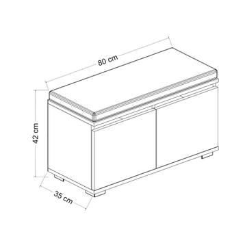 [en.casa] Schoenenrek Brande 42x80x35 cm wit, Verzenden, Nieuw