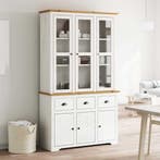 vidaXL buffetkast BODO 115,5x43x200,5 cm grenenhout wit en, Minder dan 50 cm, Nieuw, Minder dan 25 cm, Grenenhout