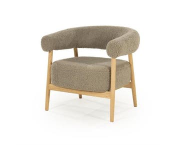 Fauteuil Mysa - taupe | BY-BOO, Ophalen of Verzenden, Nieuw