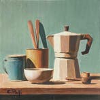 Claudio Rolfi (1960) - Caffè in cucina, Antiek en Kunst