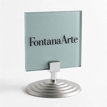 FontanaArte Tafeldisplay naambord - Satijnkristal en metaal