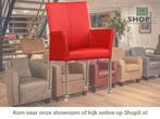 Leren eetkamerstoel Comfort met wieltjes en armleuning -, Huis en Inrichting, Stoelen, Nieuw, Leer, Ophalen of Verzenden, Rood