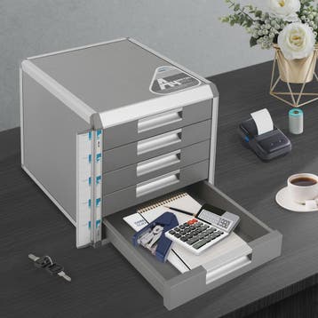 Afsluitbare 5-Laden Archiefkast A4 - Aluminium Documenten Op, Huis en Inrichting, Verzenden, Nieuw