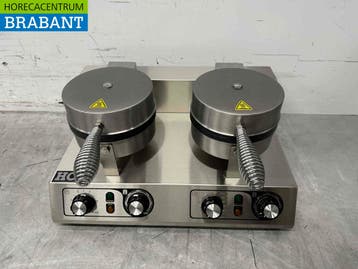 RVS Dubbele Wafelijzer hartjes met timer 230V Horeca, Ophalen of Verzenden, Nieuw in verpakking
