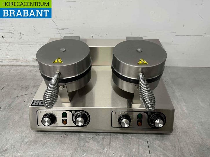 RVS Dubbele Wafelijzer hartjes met timer 230V Horeca, Zakelijke goederen, Horeca | Keukenapparatuur, Nieuw in verpakking, Ophalen of Verzenden
