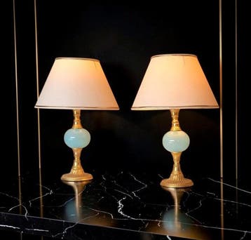 Lamp (2) - Zeldzaam model - neoclassicistische stijl -, Antiek en Kunst