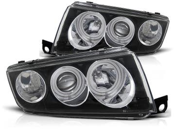 Koplampen Skoda Fabia 99-07 Angel Eyes Zwart, Ophalen of Verzenden, Nieuw
