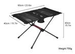 Opvouwbare Campingtafel met Bekerhouders en Opbergvak, Verzenden, Nieuw