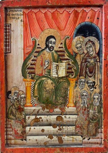 Icoon - Christus Pantokrator - Hout, Antiek en Kunst