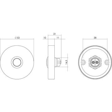 Intersteel Deurbel rond verdekt ø53x10mm - RVS/mat zwart, Huis en Inrichting, Deurbellen, Verzenden, Nieuw