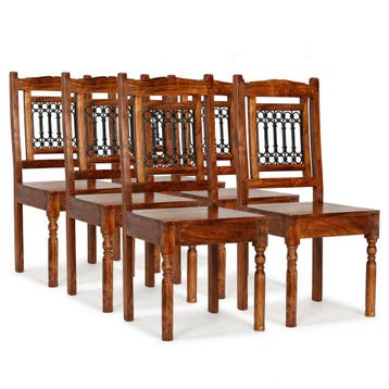 vidaXL Eetkamerstoelen 6 st massief hout klassiek, Huis en Inrichting, Stoelen, Verzenden, Nieuw