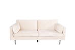 3-zitbank Annmari -  - Beige - Polyester Fluweel - Jörn, Huis en Inrichting, Banken | Bankstellen, Verzenden, Nieuw